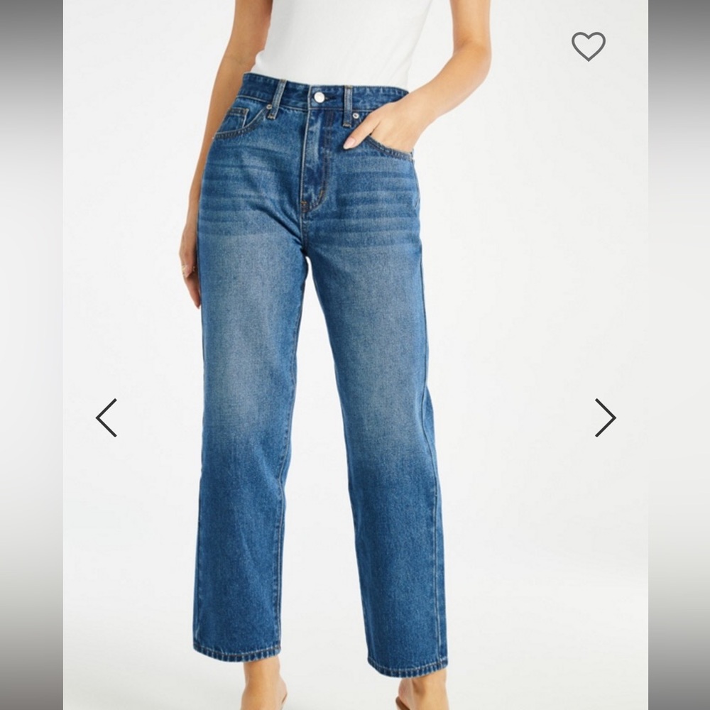 JUSTFAB Jack High Rise Ankle Straight Leg Jeans